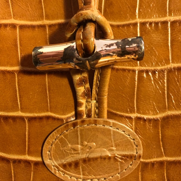 LONGCHAMP Embossed Tan leather tote bag - Picture 2 of 7